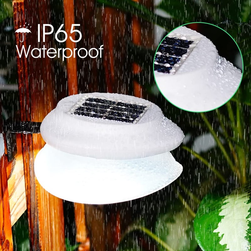DBF Outdoor Solar Gutter Lights - Solar Fence Lights Outdoor Waterproof LED Deck Lighting Wall Mount Decorative Auto On/Off for Eaves Yard Garage Garden Deck Patio Railing (6 Pack, White) - Image 5